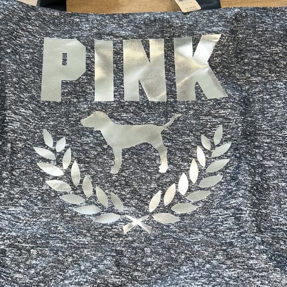 Victoria’s Secret PINK Gray Carryall Zip Top Tote Weekend Bag - Picture 3 of 9